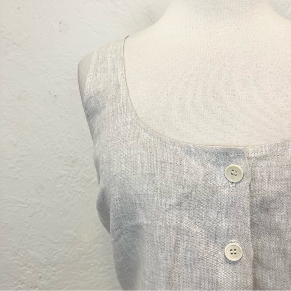 Reformation Grover Linen Dress Beige Oatmeal Midi Maxi Button Front fits XL 12 - Picture 13 of 15